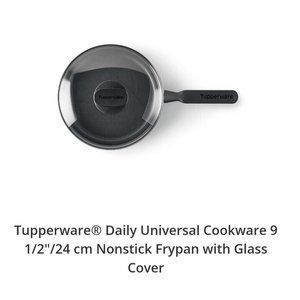 Tupperware Daily Universal Cookware 9.4"/24cm Nonstick Frypan with Glass Cover